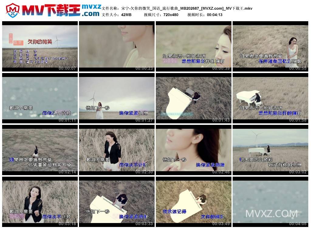 宋宁-欠你的微笑_国语_流行歌曲_MB202687